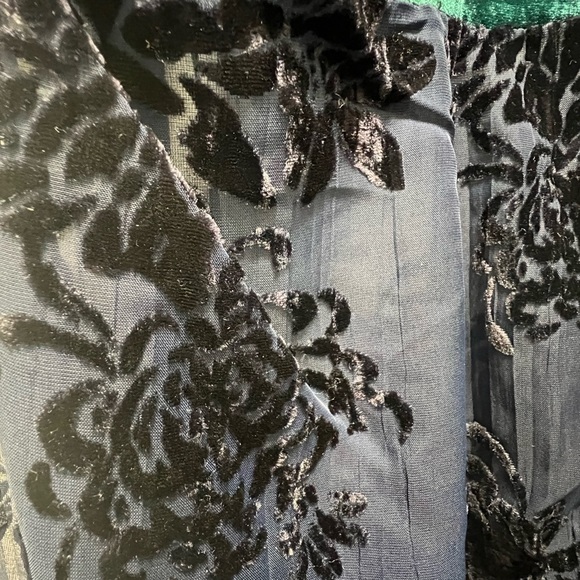 Free People Velvet Midi Dress - Blue and Green with Floral details - Picture 5 of 7